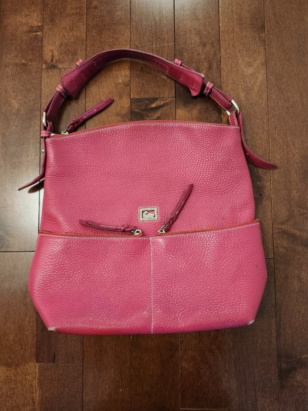 Dooney & Bourke Callie pink pebbled leather hobo bag